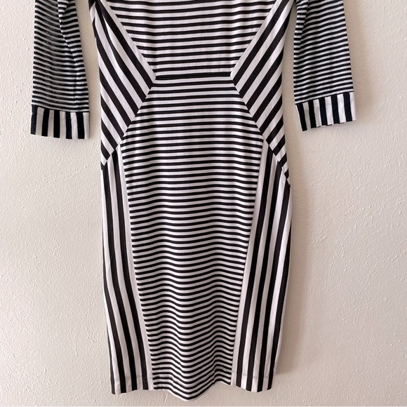 Diane Von Furstenberg Black and White Striped Long Sleeve Dress - Picture 8 of 13